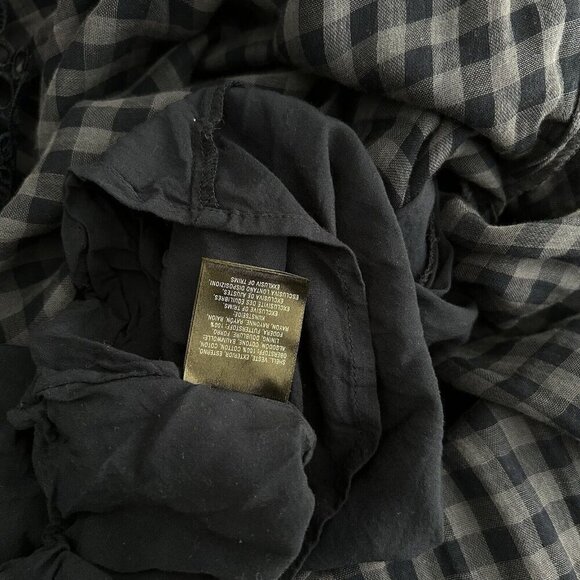 AKEMI + KIN ANTHROPOLOGIE Codie Kerchief DRESS Crochet Trim Blue Plaid Size - Picture 11 of 16